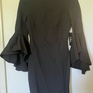 Lulu's Elegant Black Long Sleeve Dress
